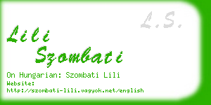 lili szombati business card